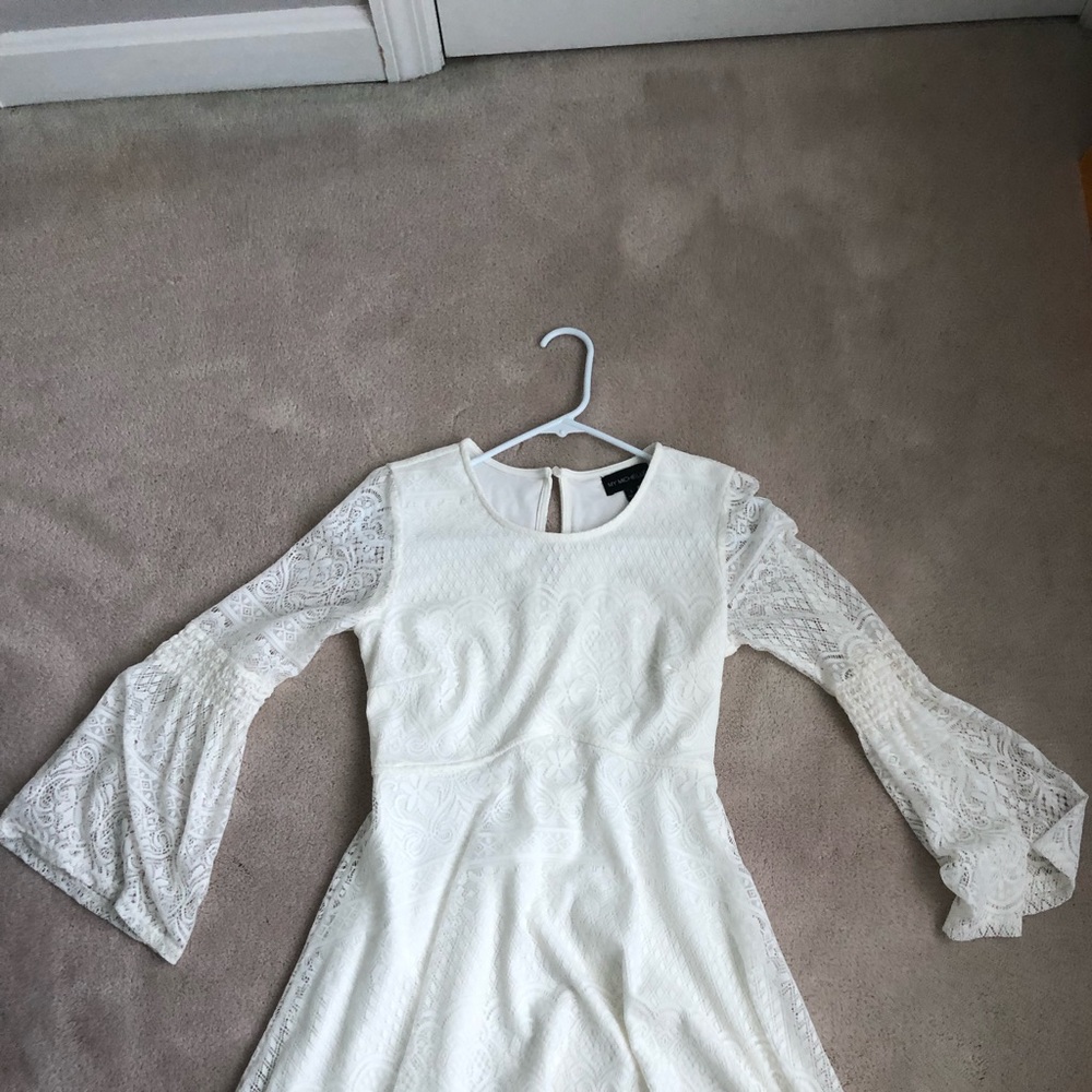 White Dress W/ Bell Sleves